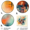 thumbnail image 3 of Designart "Abstract Maze Orange and Blue II" Modern Geometric Metal Wall Decor, 3 of 5