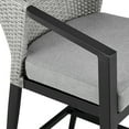 thumbnail image 5 of Armen Living Aileen Outdoor Patio 5-Piece Bar Table Set in Aluminum with Grey Cushions, 5 of 7
