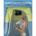 thumbnail image 5 of Camping Shower Tent 1 Room Portable Privacy Changing Room with Shower Bag Ground Stakes Ropes Carry Bag Support Poles 150D Oxford Fabric Silver Coating for Camping Fishing, 5 of 8