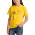 thumbnail image 3 of Fnooota Girls Cotton T-shirts, Fashion Casual Short Sleeve Summer Kids Graphic Tees Yellow Size 4-6 T, 3 of 4
