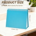 thumbnail image 2 of Uxcell 2 Pack Blank Desk Calendar Base, Flip Calendar Standing 8.3 x 6.7" Pearl Paper Small Desk Calendar for DIY Home Office Desktop Accessory Decor Monthly Planner, Sky Blue, 2 of 6