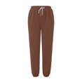 thumbnail image 2 of Brown Petite Work Pants, Spandex Womens Work Pants Business Casual, Spring Pants, Women's Bottom Sweatpants Joggers Pants Workout High Waisted Yoga Pants With Pockets, 2 of 7