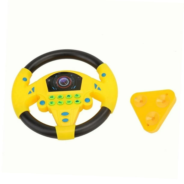Volante de juguete de conducción simulada, divertido volante para bebé, juguete educativo, negro y amarillo