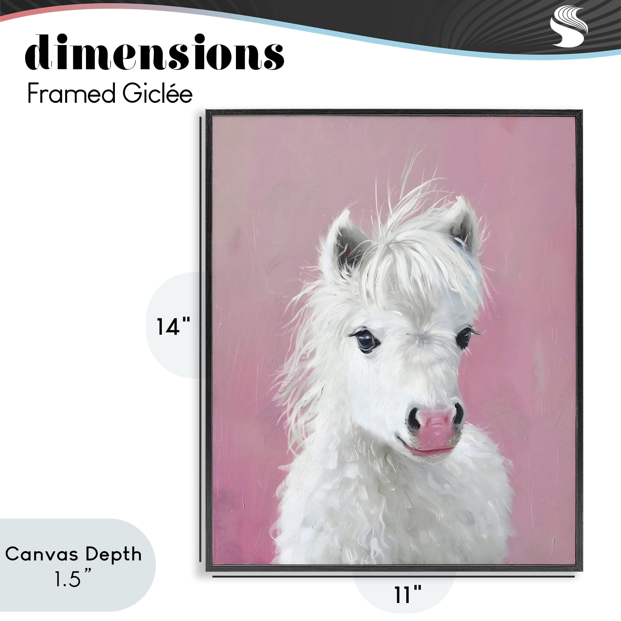 Stupell Industries Gentle White Pony Black Framed Giclee Art, design by The Prints Vibe