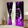 thumbnail image 2 of jejeloiu Game Console Curtains Pack of 2 (42x84 Each),Gamer Gaming Curtains Blackout,Purple Cool Flame Bedroom Curtains For Boys,Breathable Bedroom Decorative, 2 of 5
