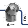 thumbnail image 3 of DuraVent DVL Galvanized Steel Double Wall Elbow Connector, 6 Inch, Black, 3 of 9