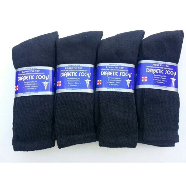 Nobles Health Care Product Solutions Diabetic CREW Socks MEN, Sock size 1315, 1 dozen Pairs