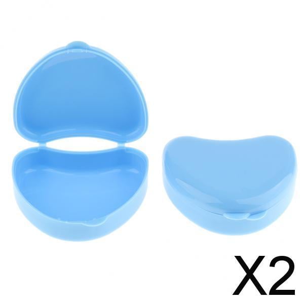 Paquete de 2-4 2x estuche protector bucal caja de retenedor de ortodoncia contenedor de almacenamiento para dentaduras postizas 2 piezas