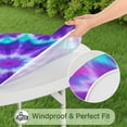 thumbnail image 5 of Purple Blue Tie Dye Spiral Pattern Round Fitted Tablecloth with Elastic Edge,Dining Table Cover Waterproof,Outdoor Round Tablecloth for Camping,Dining,Indoor and Outdoor, 5 of 7