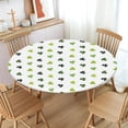 thumbnail image 2 of St. Patrick's Day Round Fitted Tablecloth with Elastic Edge,Water-Resistant Wipeable Green White Shamrock Clover Luck Table Cover for 44-48" Stretch Table Cloth for Dinner Indoor Outdoor Party, 2 of 6