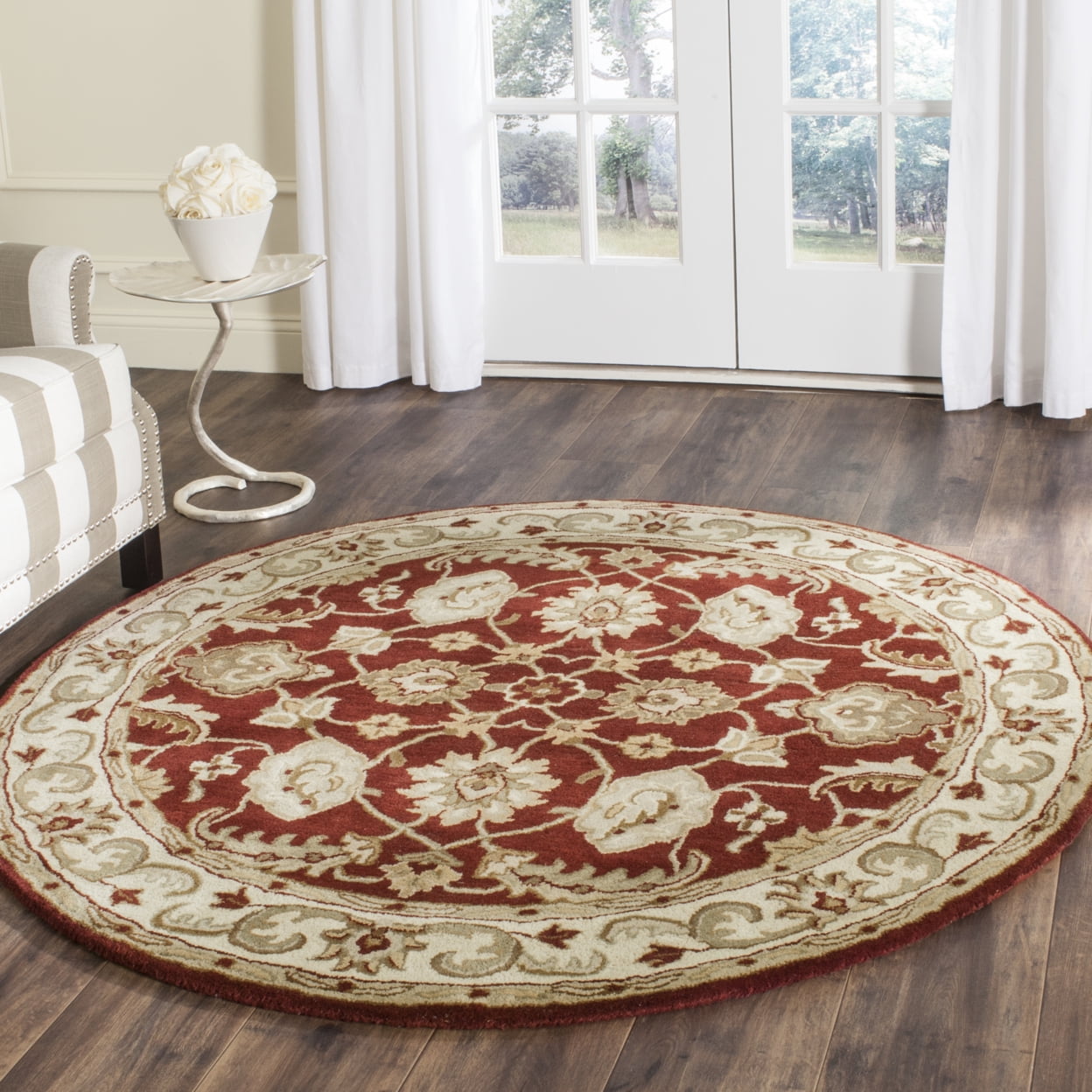 SAFAVIEH Royalty Taylor Traditional Wool Area Rug, Red/Ivory, 8' x 10'