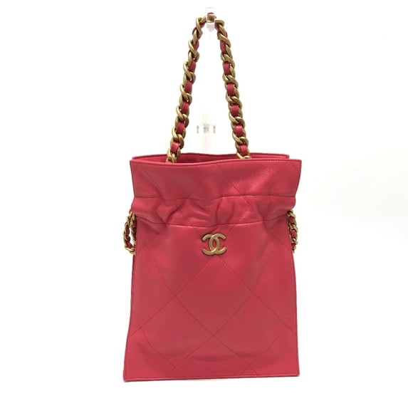 Pre-Owned CHANEL Coco Mark Matelasse Quilted Chain Tote Bag/Handbag in Lambskin,...