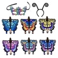 thumbnail image 4 of Alas de mariposa para mujer, disfraz de fiesta de Halloween, disfraz de adulto, disfraz de mariposa, capa, chal colorido, 4 of 4