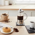 thumbnail image 2 of 1 Piece 12 Ounce Mini French Press Coffee Tea Maker Glass Stainless Steel Portable Brewer, 2 of 5