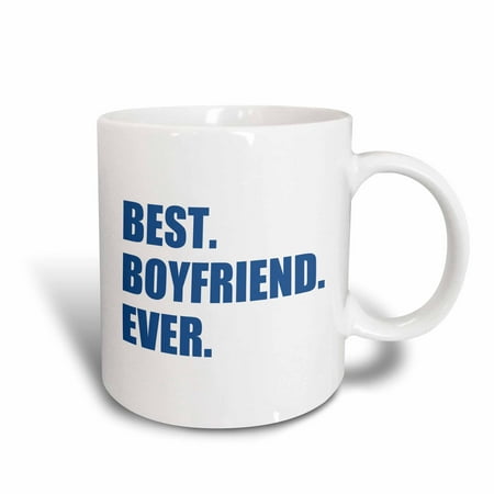 3dRose Dark Blue Best Boyfriend Ever navy text anniversary valentines day, Ceramic Mug, (Best Gifts For Adventurous Boyfriend)