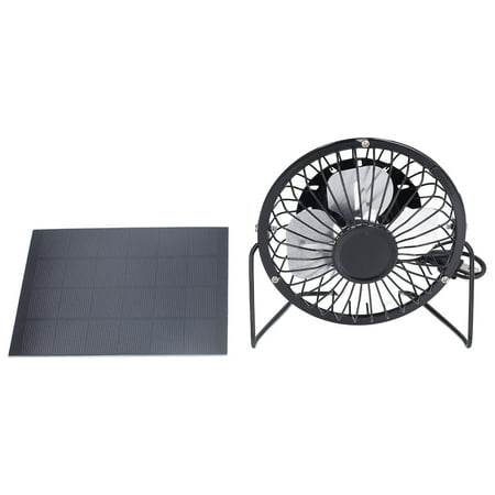 

Solar Panel Fan Black Solar Powered Fan For Picnic For Fishing For Travel