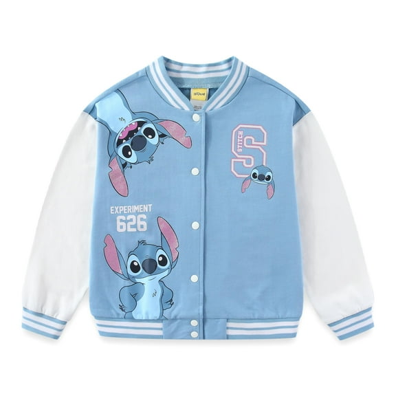 Disney Lilo & Stitch Letterman Varsity Bomber Jacket (Girls), Sizes 7-12