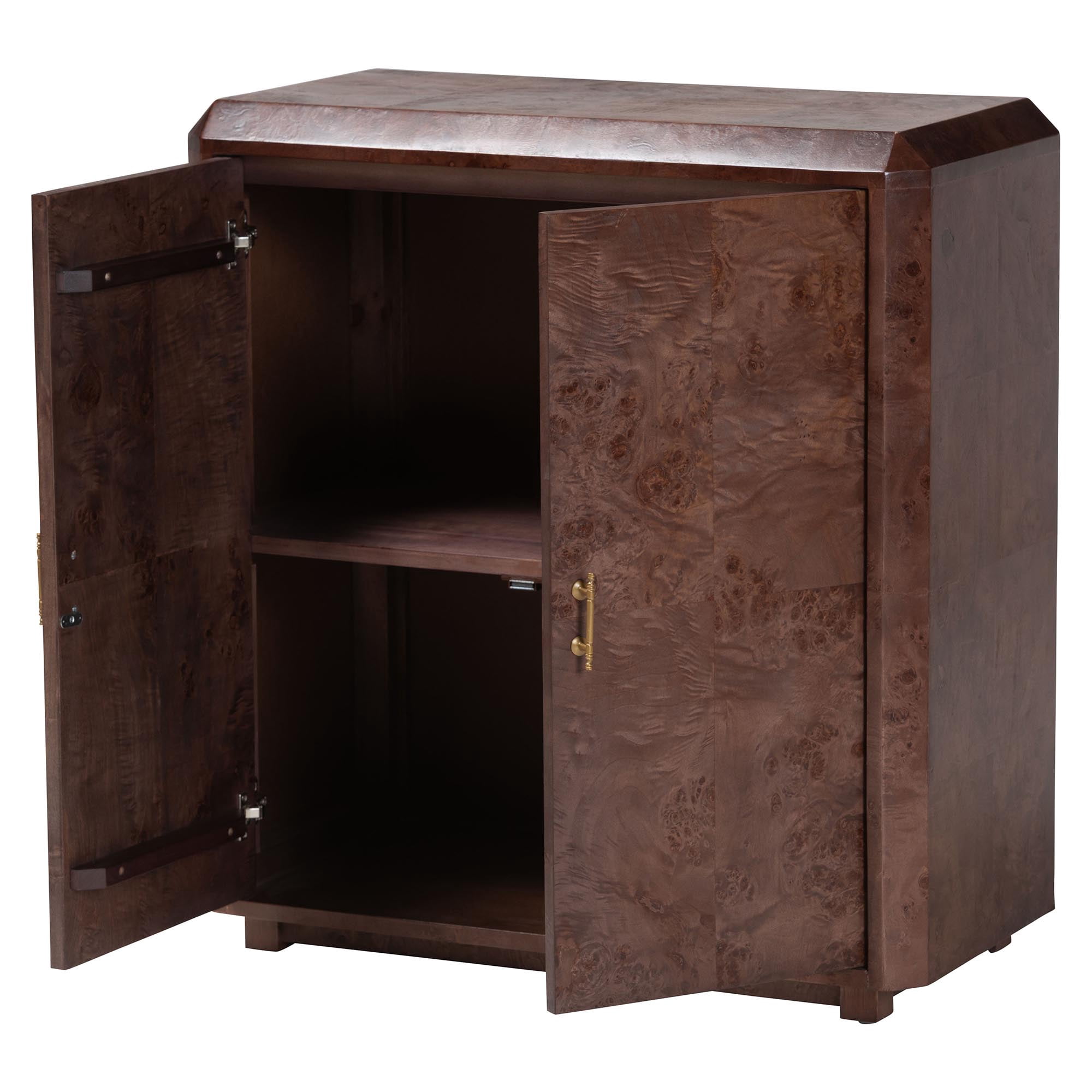 bali & pari Valora Modern Storage Cabinet, Dark Walnut