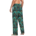 thumbnail image 3 of FORMRS Mens Pajama Pants with Pockets Cotton Sleepwear Lounge Bottoms Sizes S-2XL, Green Art Abstract Pattern, 3 of 7