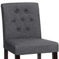 thumbnail image 3 of Benzara BM205653 Button Tufted Fabric Upholstered Bar Stool, Charcoal Gray & Brown - Set of 2, 3 of 4
