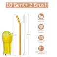 thumbnail image 2 of 10 Pack Reusable Glass Straws, Bent Glass Drinking Straws with 2 Cleaning Brushes, for Smoothies, Milkshakes, Juice, 2 of 6