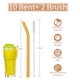 thumbnail image 2 of Paquete de 10 pajitas de vidrio reutilizables, pajitas de vidrio dobladas con 2 cepillos de limpieza, para batidos, jugos, 2 of 6