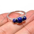 thumbnail image 3 of Blue Lapis Lazuli Stone Ring 925 Sterling Silver Statement Ring Gift Jewelry, 3 of 5