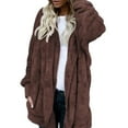 thumbnail image 2 of Winter Women Hooded Coat Long Sleeve Faux Fur Jacket for Daily Wear, 2 of 8