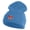 Sky Blue, variant on Small Decorative Red Butterfly Iron on Patched 12 Inch Long Knitted Beanie - Sky Blue OSFM