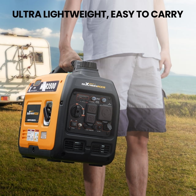 Maxpeedingrods 3500W Power Equipment 3500 Watt Ultralight Portable Inverter Generator with USB Ports Super Quiet Power Station