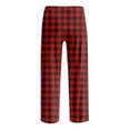thumbnail image 4 of Grblisyd Cute Pajama Pants Wide Leg Casual Comfy Plaid Pjs Pants Fleece Christmas Pajama Pants Baggy Sleep Cute Bottoms With 2 Pockets Wine 130, 4 of 4