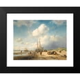 thumbnail image 2 of Charles Leickert 14x11 Black Modern Framed Museum Art Print Titled - Coastal Scene with Fisherfolk (1855), 2 of 5