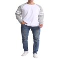 thumbnail image 2 of T-Shirts Raglan à Manches Longues pour Hommes, Chandail en Molleton Décontracté à Col Rond, Pull Ample, Chemises Athlétiques Rouge Noir S, 2 of 6