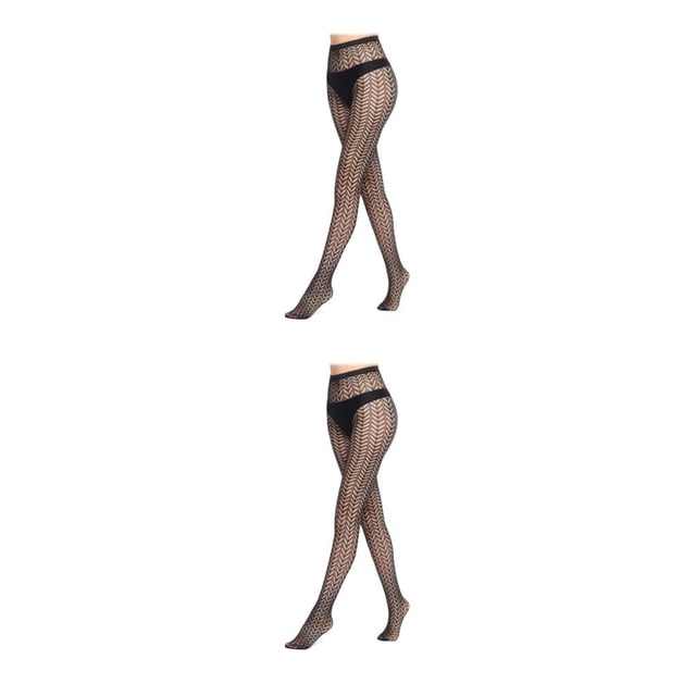 Sonducket Medias negras Varios patrones Fechado Apasionado Fishnet Cintura alta Estiramiento Muslo Cosplay Prop Medias Panty-hose Type6 NO6