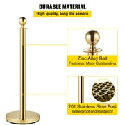 VEVORbrand Gold Stanchion Posts Queue 4pcs , 38 inch Red Velvet Rope, Crowd Control Barriers Queue Line Rope, Barriers for Party Supplies