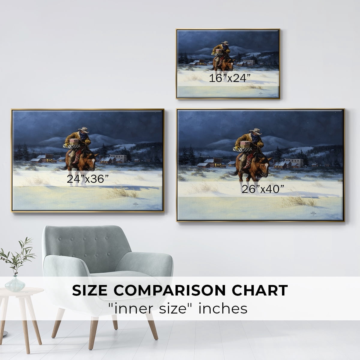 Bringing Christmas Home - Framed Gallery Wrapped Holiday Canvas - 25 x 37 - Gold Frame