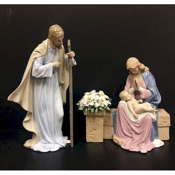Hand Painted Holy Family Figurine