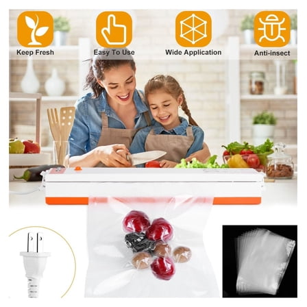 Vacuum Sealer Machine, Electric Food Sealer for Freshness, Automatic Quick Sealing System, Compact Design for Kitchen, Includes 10 Vacuum Bags