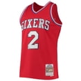 thumbnail image 2 of Men's Mitchell & Ness Moses Malone Red Philadelphia 76ers 1982/83 Hardwood Classics NBA 75th Anniversary Diamond, 2 of 3
