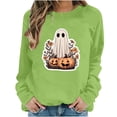 thumbnail image 2 of MexChoioe Women Long Sleeve Pullover Sweatshirt Crew Neck Halloween Front Graphic for Casual Fall Outings Hooded Sweatshirt, 2 of 6