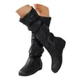 thumbnail image 3 of YLYL Women's Slouchy Knee High Boots Wide Calf Non Slip Fashion Casual Flat Heel Boots, 3 of 9