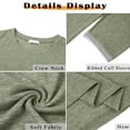 thumbnail image 5 of MOSHU Womens Tops 3/4 Length Sleeve Crew Neck Shirts with Ribbed Cuffs Summer Casual Blouses, 5 of 9