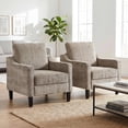 thumbnail image 3 of TLSUNNY 2 Pack Mid-Century Accent Chairs, Modern Upholstered Chenille Armchair, Single Sofa for Bedroom/Office/Apartment, 3 of 11
