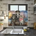 thumbnail image 5 of FREEAMG 36 Inch Length Kitchen Curtains Pirate Captain Cat 2 Panels Half Window Sheer Curtains Rod Pocket Farmhouse Short Drapes for Bathroom Cafe Basement, 5 of 7