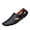 Black, variant on Men's Hollow Cutout Leather Loafer Sandals Breathable Closed Toe Slip On Moccasin Shoes Non Slip Flexible Rubber Outsole Plus Size Summer Casual Driving Walking Leather Footwear