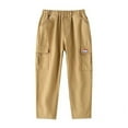 thumbnail image 2 of Spazoro Toddler Boys Cargo Pants, Solid Color Baggy Cotton Multi-Pockets Elastic Waist Casual Jogger for Boys Khaki Size 12 T, 2 of 5