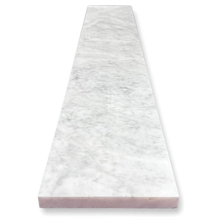 

LzerLyh Carrara Bianco White Greyish 4x24 Marble Polished Vanity Bathroom Backsplash Sidesplash Wall Tile for Doorway Floor Transition Window Sill Made in Italy