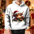 thumbnail image 2 of Xcmzpl Ugly Christmas Hoodies for Men Drawstring Long Sleeve Faux Fur Trim Hoooded Sweathsirts Ugly Xmas Graphic Pullover with Pocket, 2 of 10