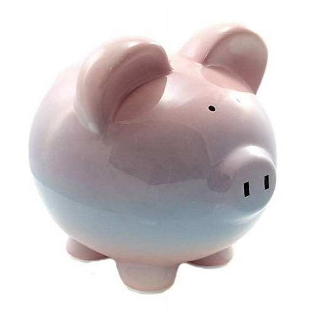 Child to Cherish Ombre Ceramic Piggy Bank, Raspberry