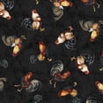 thumbnail image 5 of Wilmington Prints Garden Gate Roosters Chicken , Fabric by The Yard (Black), 5 of 7